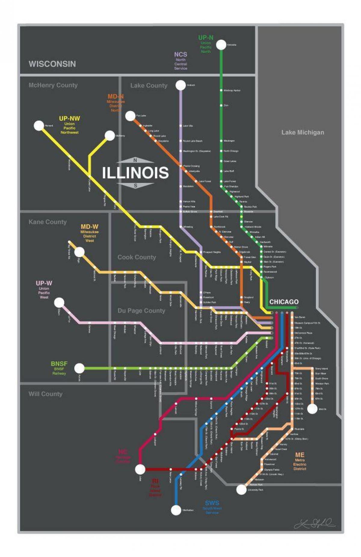 metra Chicago ramani