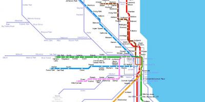 Chicago kituo cha subway ramani